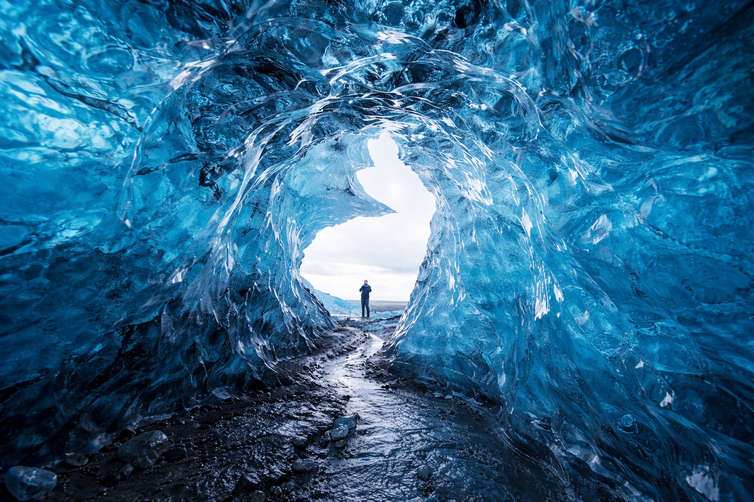 Stunning Jökulsárlón glacier landscape with massive icebergs