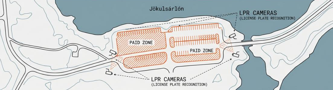 Map of Jökulsárlón and Diamond Beach Unified Parking Zone